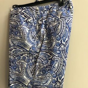 Blue paisley Bermuda shorts